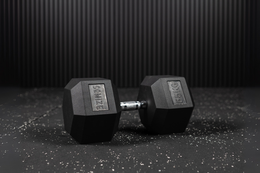 Hex Dumbbell - Hexagon Hanteln SQMIZE® HDBR gummiert, 2.5 - 70 kg
