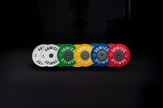 Premium Bison Competition Bumper Plate Set SQMIZE® CompBP-C, 100 - 150 kg